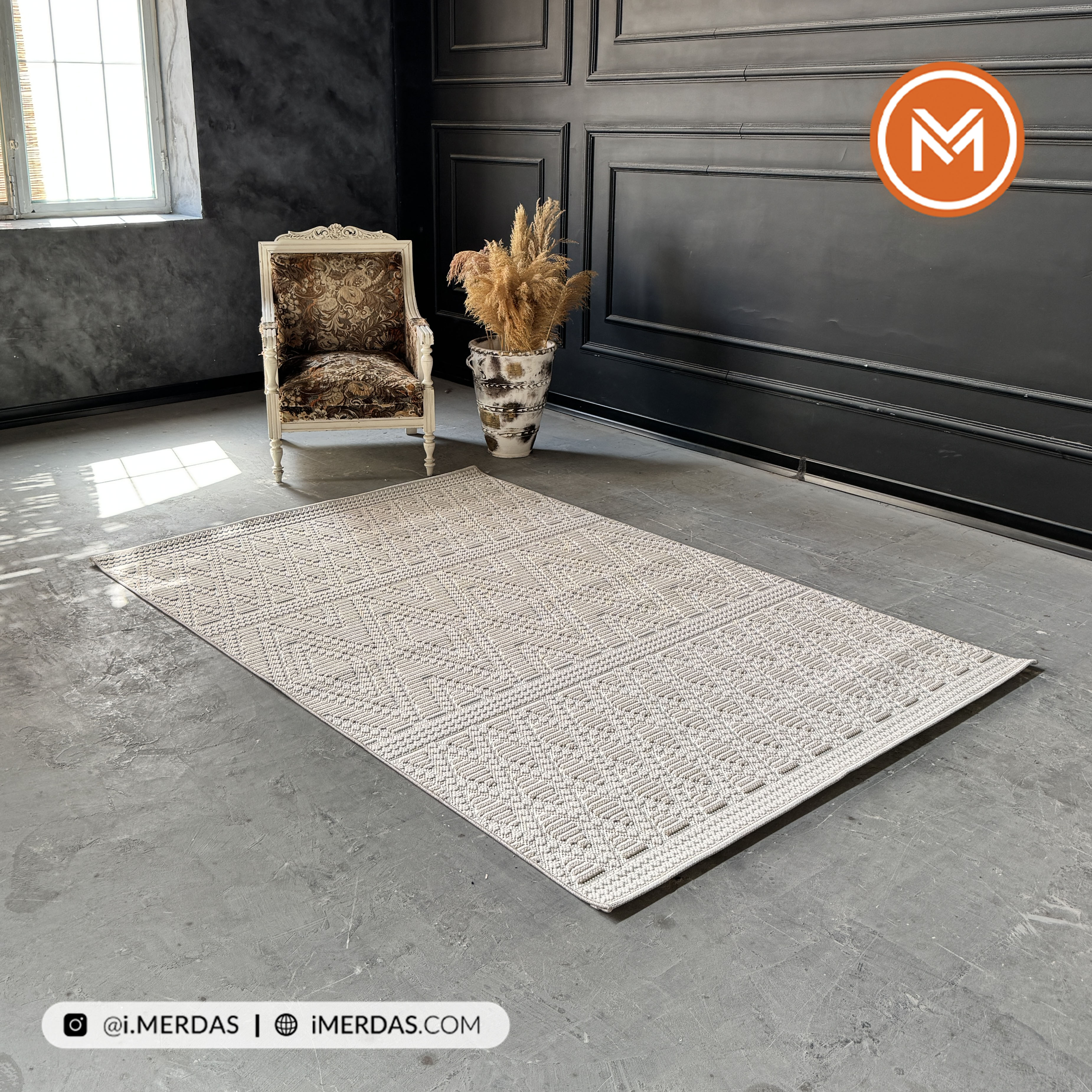 فرش پینترستی کد 1140 زمینه کرم بژ
